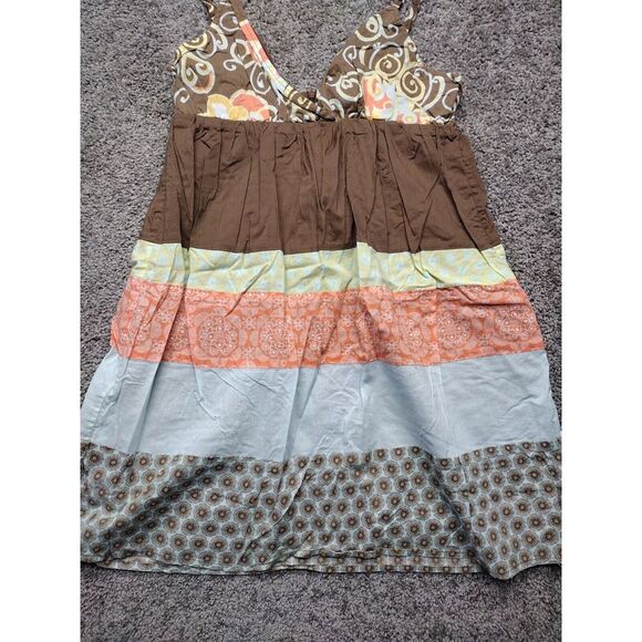 Vintage Ocean Pacific OP Strappy Sleeveless Halter Dress In Browns 11/13 Large - Picture 3 of 11